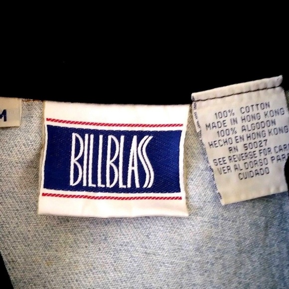 SOLD!!  VTG 80s 90s BILL BLASS Denim Velvet Vest - Picture 4 of 8